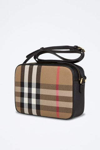 Sac bandoulière Large Camera - Beige et noir
