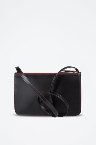Sac bandoulière en cuir d'agneau Sm Page Pk Slt - Noir