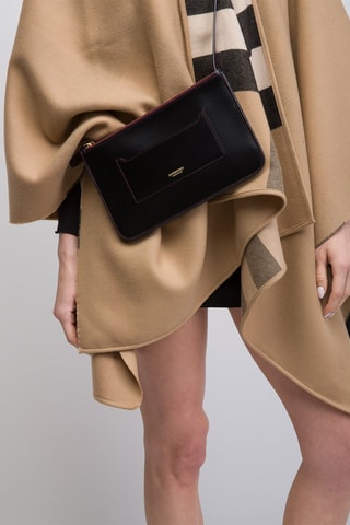Sac bandoulière en cuir d'agneau Sm Page Pk Slt - Noir