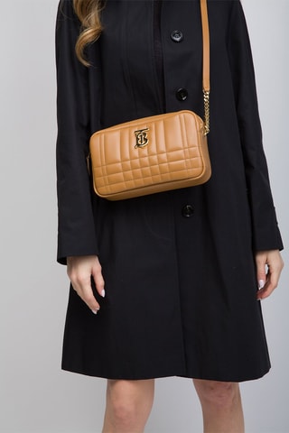 Sac bandoulière en cuir d'agneau Sm Lola Camera Bag Qxc - Marron