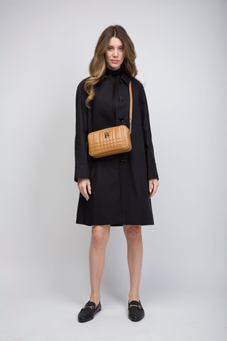 Sac bandoulière en cuir d'agneau Sm Lola Camera Bag Qxc - Marron