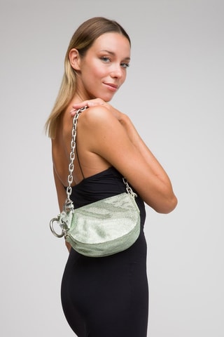 Sac bandoulière en cuir Knight - Argenté
