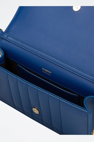 Sac bandoulière en cuir d'agneau Lola - Bleu