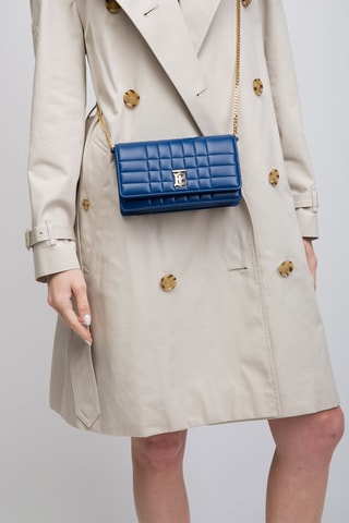 Sac bandoulière en cuir d'agneau Lola - Bleu