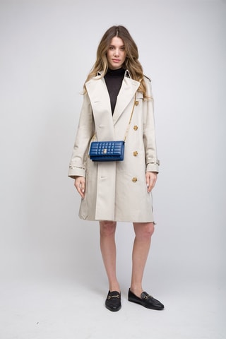 Sac bandoulière en cuir d'agneau Lola - Bleu
