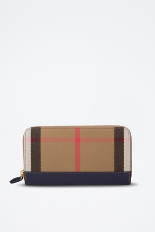 Compagnon en cuir Lg Zip Around  - Beige