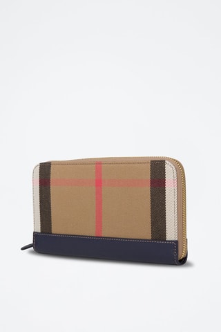 Compagnon en cuir Lg Zip Around  - Beige