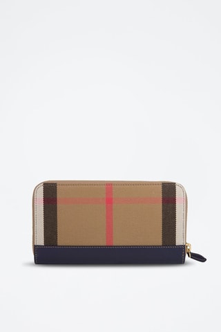 Compagnon en cuir Lg Zip Around  - Beige