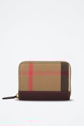 Portefeuille en cuir Mn Zip Around  - Beige