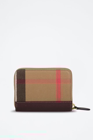 Portefeuille en cuir Mn Zip Around  - Beige