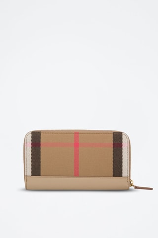 Compagnon en cuir Lg Zip Around  - Beige