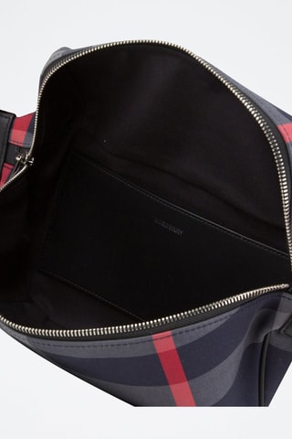 Sac banane en cuir Sonny Check Bin - Bleu marine