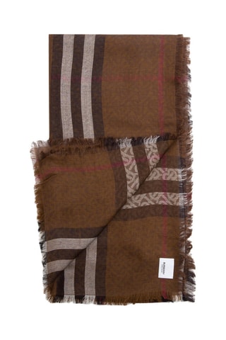 Écharpe en laine et soie Giant Check - Marron