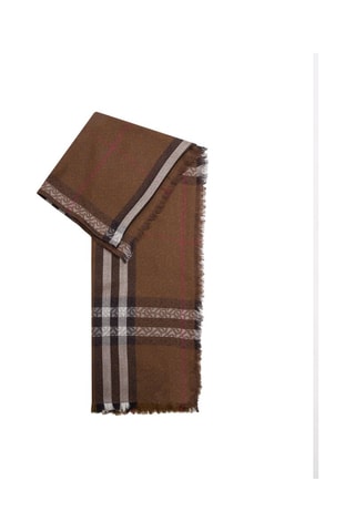 Écharpe en laine et soie Giant Check - Marron