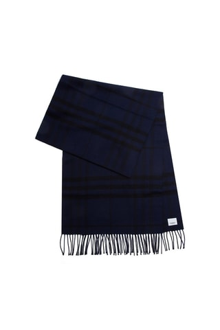 Écharpe en laine Giant Check - Bleu marine