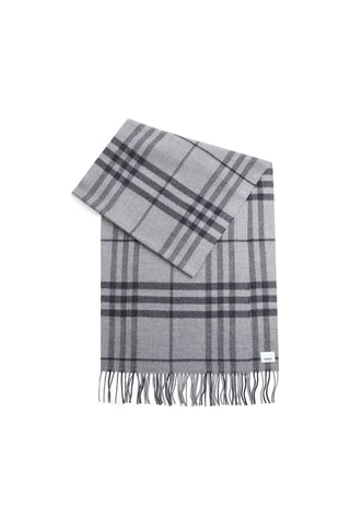Écharpe en laine Giant Check - Gris