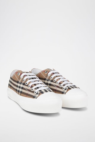 Baskets Jack Check - Taupe et marron