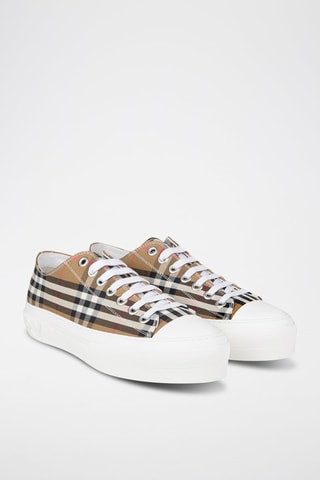 Baskets Jack Check - Taupe et marron