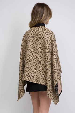 Poncho en laine Reversible - Beige