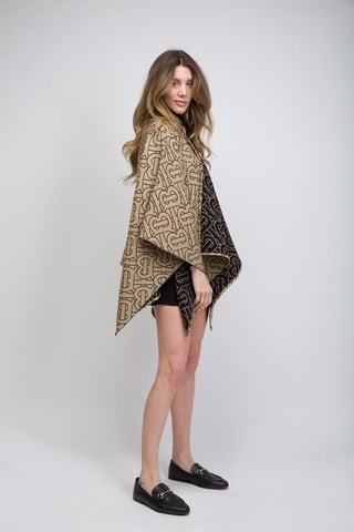 Poncho en laine Reversible - Beige
