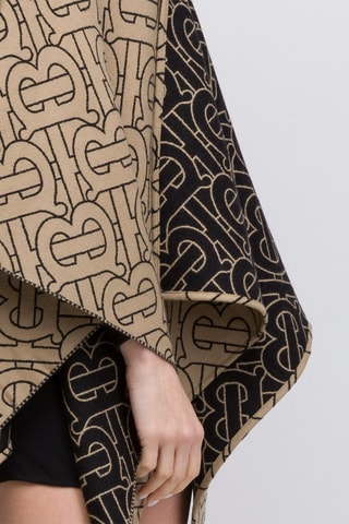 Poncho en laine Reversible - Beige