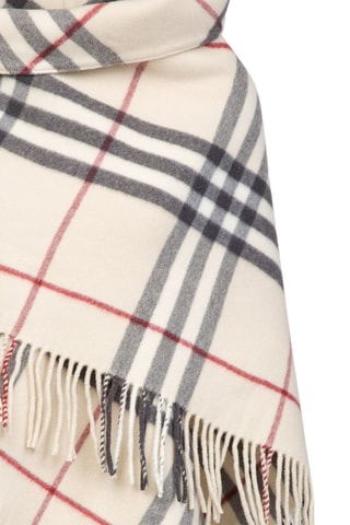 Poncho en laine Check - Beige