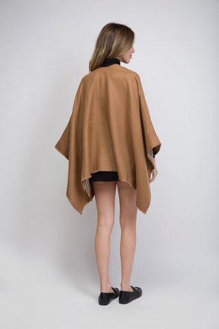 Poncho en laine Icon Stripe Solid - Camel