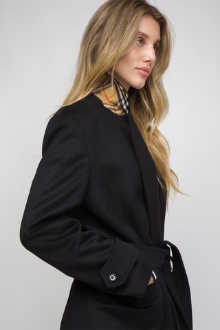 Manteau en laine et cachemire Sherringham short A23O - Noir