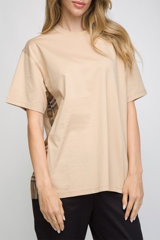 T-shirt Caris Check - Beige