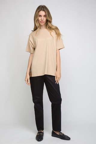 T-shirt Caris Check - Beige