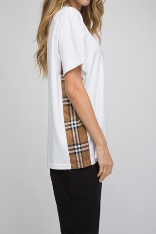 T-shirt Caris Check - Blanc