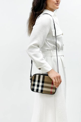 Sac bandoulière en cuir Camera  - Marron
