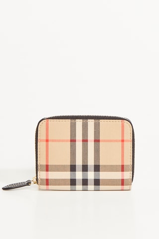 Porte-monnaie en cuir MN Zip - Beige