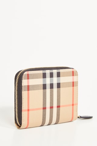 Porte-monnaie en cuir MN Zip - Beige