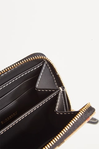 Porte-monnaie en cuir MN Zip - Beige