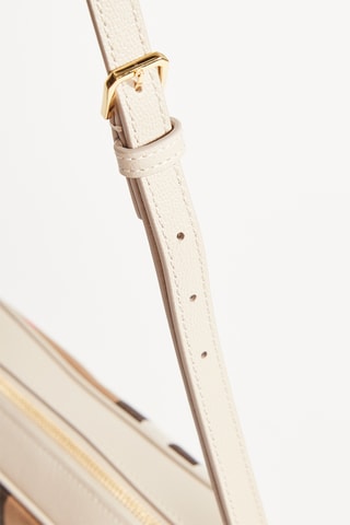 Sac bandoulière en cuir Camera - Beige et blanc