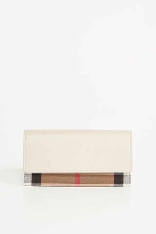 Portefeuille en cuir Halton - Crème