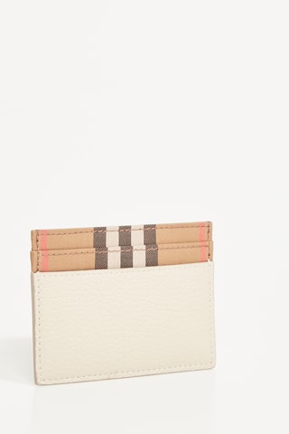 Porte-cartes en cuir Sandon - Crème