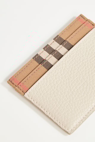 Porte-cartes en cuir Sandon - Crème