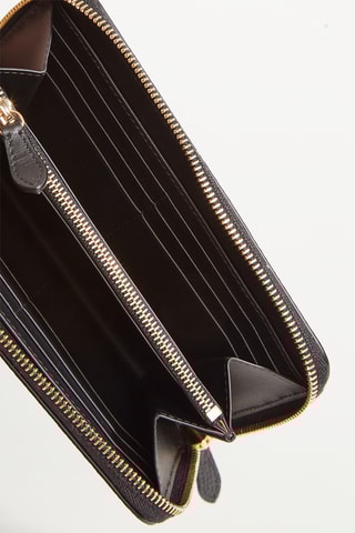 Portefeuille en cuir MN ZIP - Noir