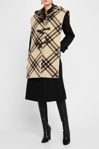 Cape à capuche en laine - Beige clair