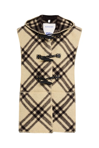 Cape à capuche en laine - Beige clair
