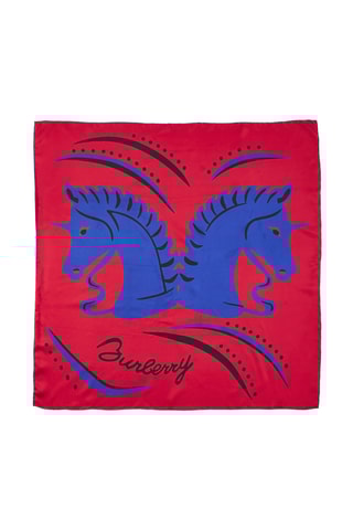 Foulard en soie - Rouge et bleu