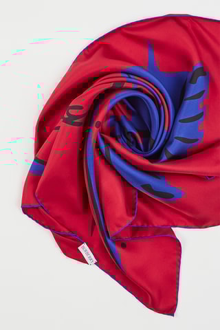 Foulard en soie - Rouge et bleu