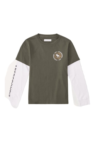 T-shirt - Vert olive et blanc