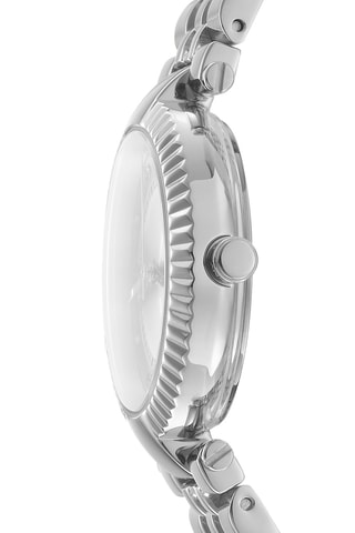Montre à quartz en acier - Argenté et blanc