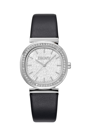 Montre à quartz en cuir - Noir et argenté