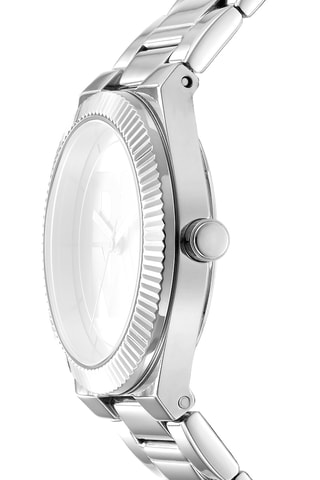 Montre à quartz en acier - Argenté et blanc