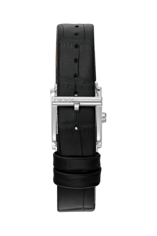 Montre à quartz en cuir - Noir et argenté