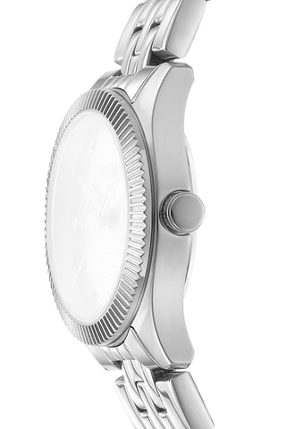 Montre à quartz en acier - Argenté et noir